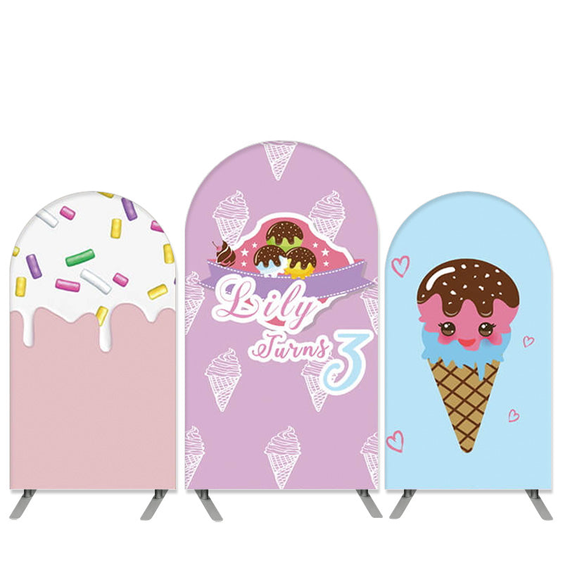 Lofaris Summer Theme Ice Cream Birthday Party Arch Backdrop Kit