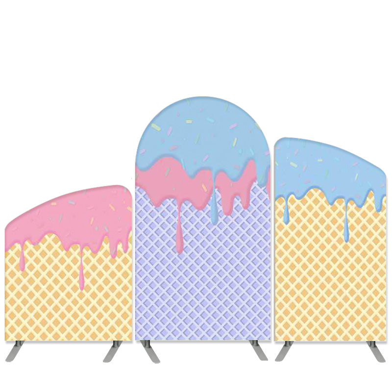 Lofaris Summer Theme Sweet Ice Cream Arch Backdrop Kit Banner