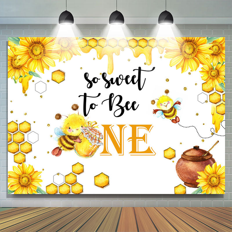 Lofaris Sunflower So Sweet To Bee One Happy Birthday Backdrop