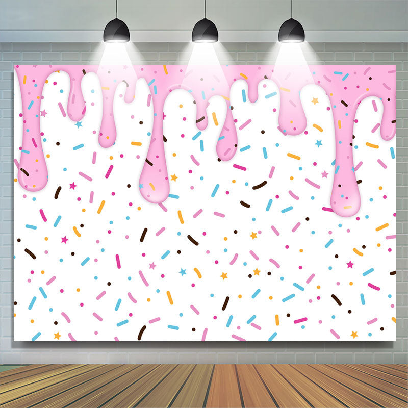 Lofaris Sweet Candy Donut Backdrop for Girl’S Birthday Party