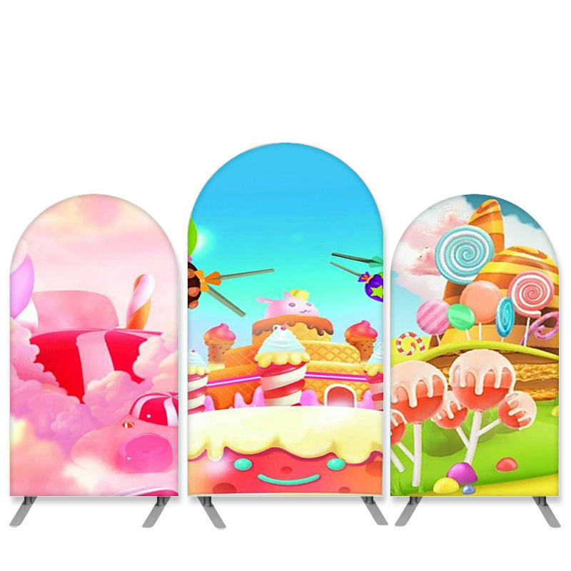 Lofaris Sweet Candy Land Theme Birthday Arch Backdrop Kit Banner