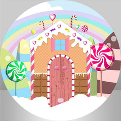 Lofaris Sweet Chocolate House Round Birthday Backdrop Kit