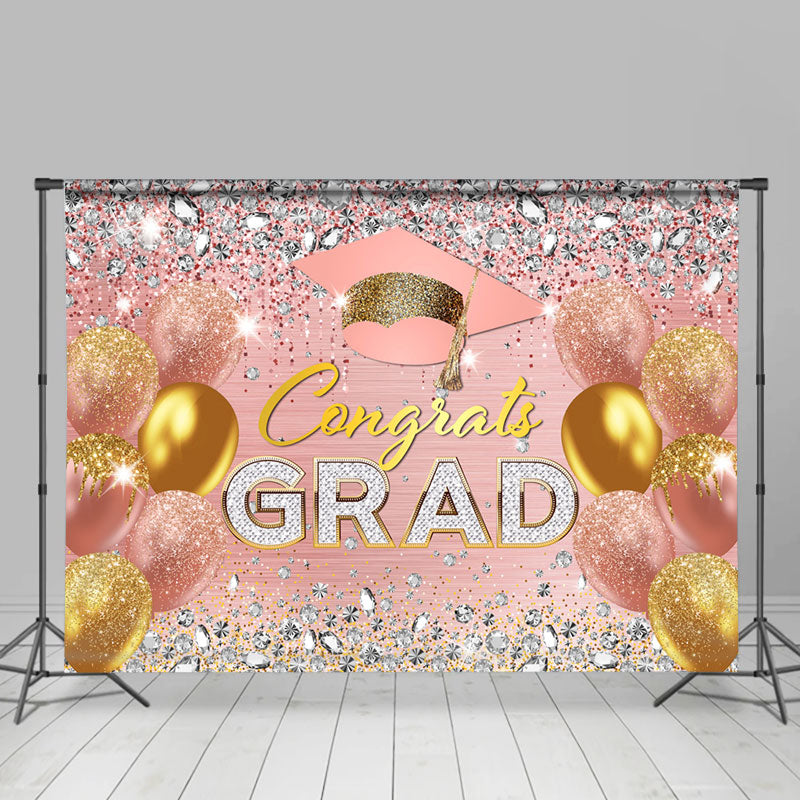 Lofaris Sweet Color Balloon Congrats Grad Party Backdrop