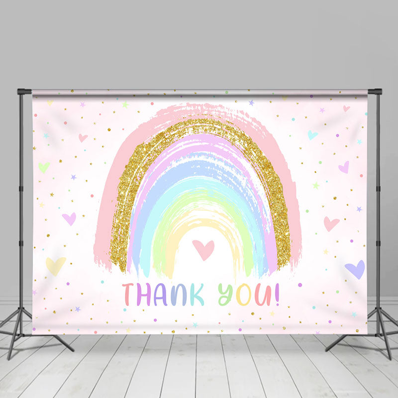 Lofaris Sweet Heart Rainbow Thank You Mothers Day Backdrop