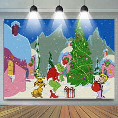 Lofaris Sweet Lovely Cartoon Grinch Whoville Backdrop