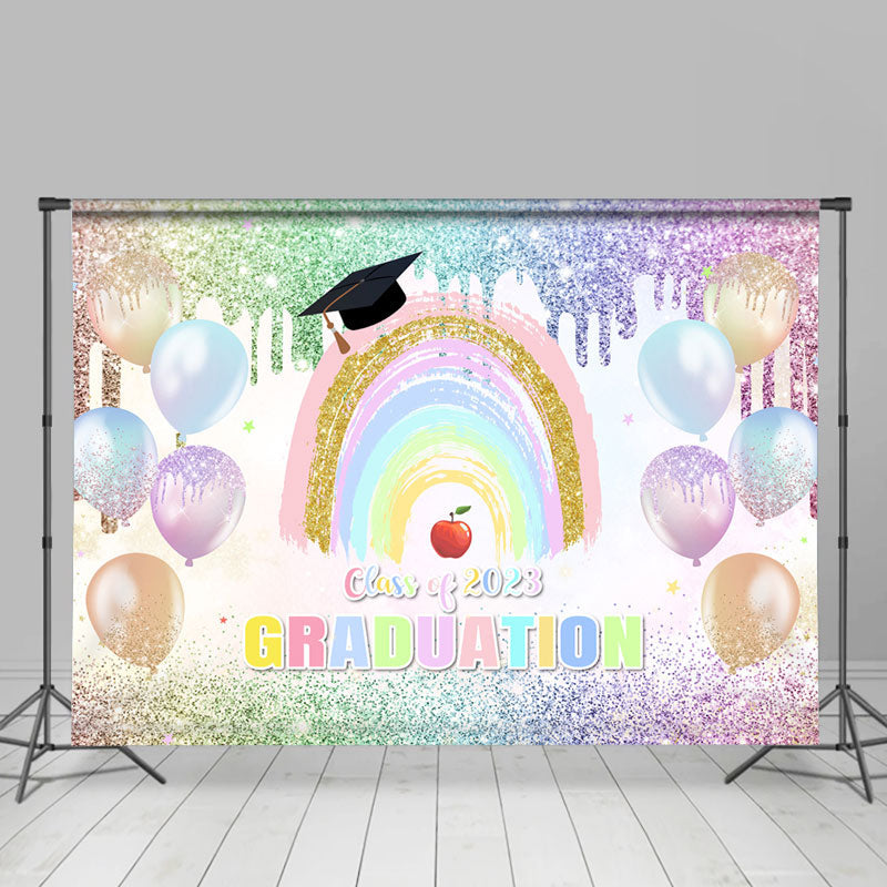 Lofaris Sweet Rainbow Class Of 2023 Graduation Backdrop