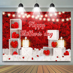 Lofaris Sweet Red Rose And Heart Happy Mothers Day Backdrop