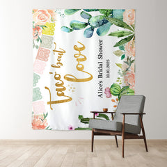 Lofaris Taco Bout Love Cactus and Floral Bridal Shower Backdrop