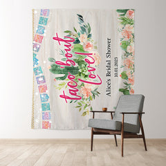 Lofaris Taco Bout Love Wooden Floral Bridal Shower Backdrop