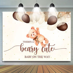 Lofaris Theres A Beary Cute Baby on the Way Shower Backdrop