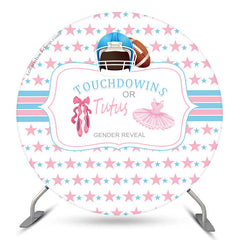 Lofaris Touchdowins Or Tutus Gender Reveal Round Backdrop