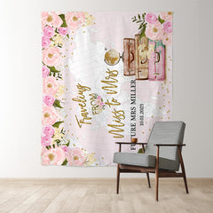 Lofaris Traveling Sweet Pink Floral World Map Bridal Shower Backdrop