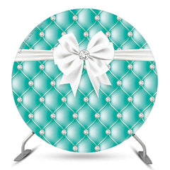 Lofaris Turquoise Blue Sofa Pattern Round Party Backdrop