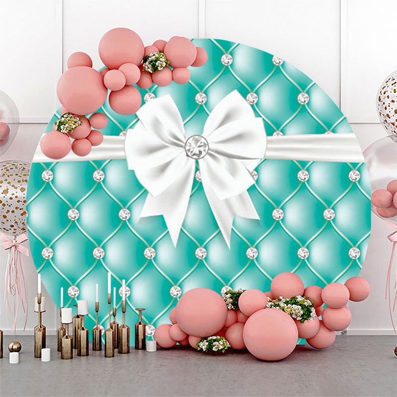 Lofaris Turquoise Blue Sofa Pattern Round Party Backdrop