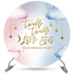 Lofaris Twinkle Glitter Cloud Star Round Baby Shower Backdrop