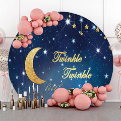 Lofaris Twinkle Little Star Night Baby Shower Round Backdrop