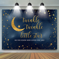 Lofaris Twinkle Little Star Blue Baby Shower Backrop