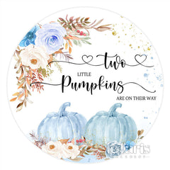 Lofaris Two Pumpkins Are On The Way Circle Baby Shower Backdrop