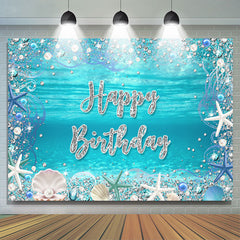 Lofaris Under The Sea Pearl Shell Happy Birthday Backdrop