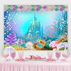 Lofaris Undersea Castle World with Mermaid Backdrop for Girl