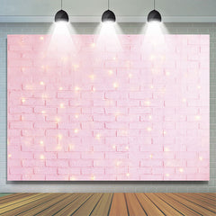 Lofaris Valentines Day Pink Retro Brick Wall Backdrop for Girl