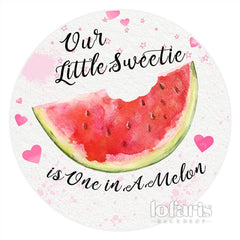 Lofaris Watermelon Pink Love Circle 1st Birthday Backdrop