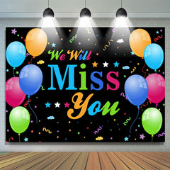 Lofaris We Will Miss You Rainbow Balloon Farewell Party Backdrop