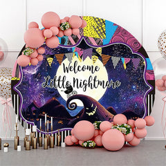 Lofaris Welcome Little Nightmare Halloween Round Backdrop