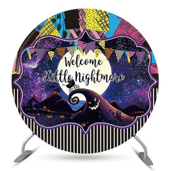 Lofaris Welcome Little Nightmare Halloween Round Backdrop