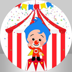 Lofaris White And Red Circus Themed Circle Birthday Backdrop