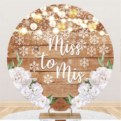 Lofaris White Floral Winter Snowflake Round Wedding Backdrop