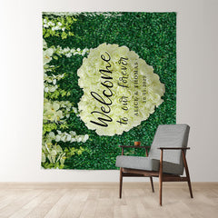 Lofaris White Rose And Green Leaves Wedding Decoration Backdrop