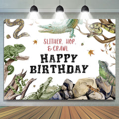 Lofaris Wild Animals Slither Hop Crawl Happy Birthday Backdrop