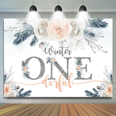 Lofaris Winert onederful Silver Glitter 1St Birthday Backdrop