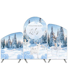 Lofaris Winter Wonderland Theme Little Elk Baby Shower Arch Backdrop Kit