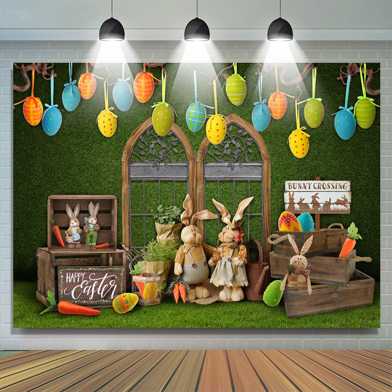 Lofaris Wood Box And Bunny Cute Baby Shower Backdrop