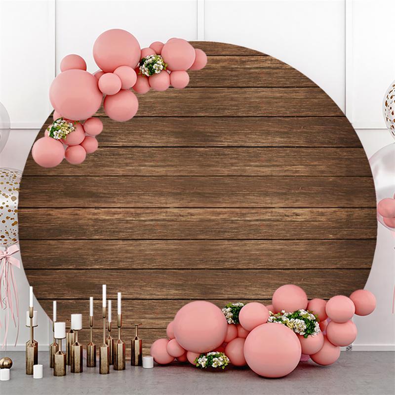 Lofaris Wood Circle Simple Baby Shower Custom Round Backdrop