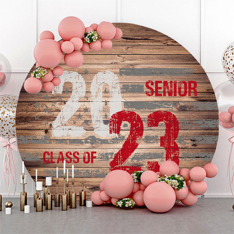 Lofaris Wood Class Of 2023 Senior Graduation Round Backdrop