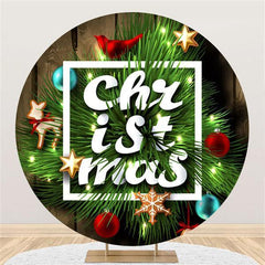 Lofaris Wood Round Chrismas Tree Backdrop For Party Decoration