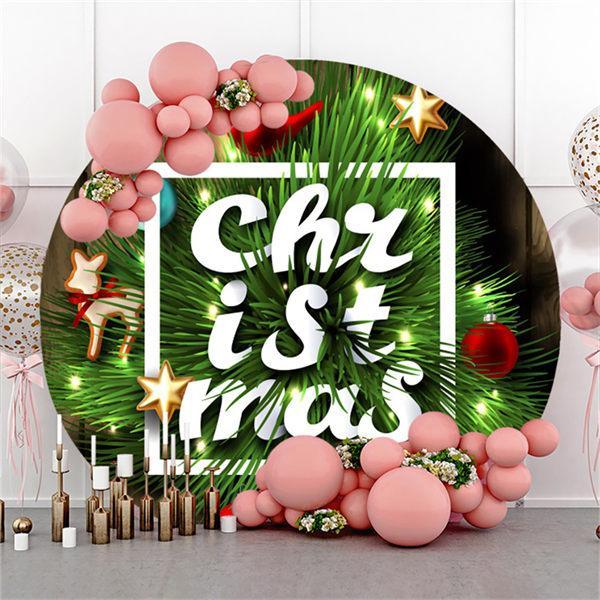 Lofaris Wood Round Chrismas Tree Backdrop For Party Decoration