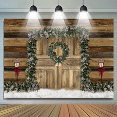 Lofaris Wooden Christmas Wreath With Lovely Lamb Holiday Backdrop