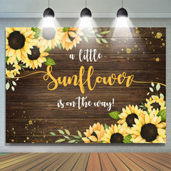 Lofaris Wooden Sunflower Is On The Way Baby Shower Backdrop