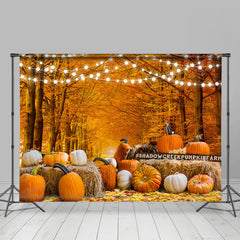 Lofaris Yellow and White Pumpkin Fallen Leaves Autumn Backdrop