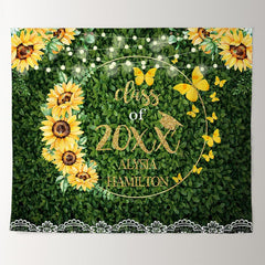 Lofaris Yellow Floral And Greeny Leaves Class Of 2022 Backdrop