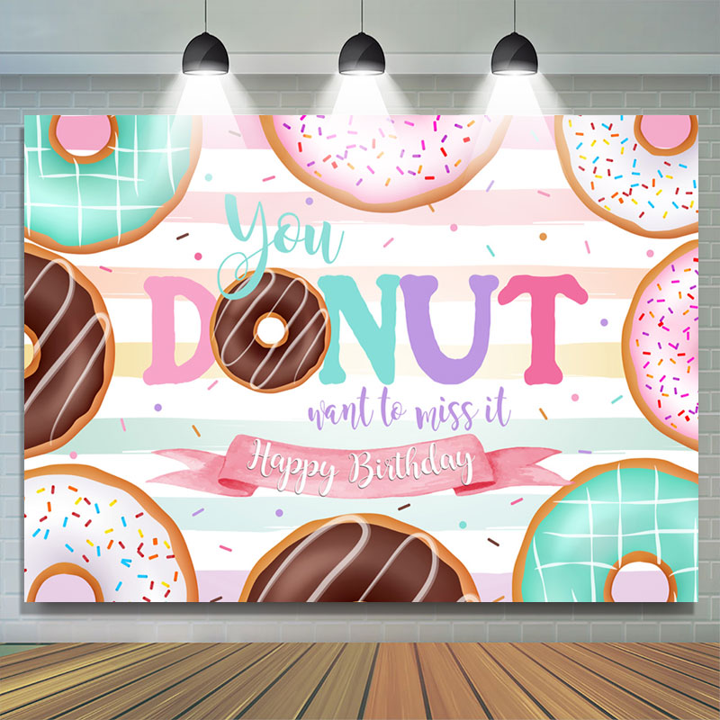 Lofaris You Donut Want To Miss It Sweet Happy Birthday Backdrop
